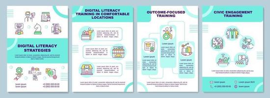 modèle de brochure de stratégies de littératie numérique vecteur