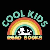 conception de t-shirt de livre de lecture pour enfants cool vecteur