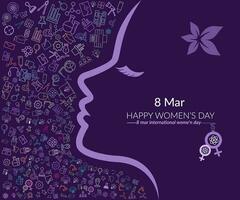 8 Mars international femmes et les filles dans science journée vecteur