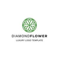 luxe diamant fleur logo modèle vecteur