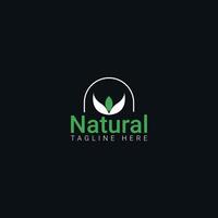 la nature laisser minimaliste logo vecteur