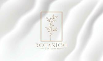 logo dessiné à la main d'élément floral botanique avec fleur et feuilles sauvages. logo pour spa et salon de beauté, boutique, magasin bio, mariage, designer floral, intérieur, photographie, cosmétique. vecteur