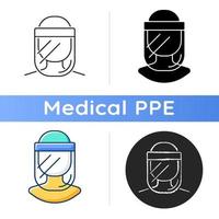 icône de bouclier facial médical vecteur