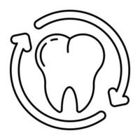 dents, gencive, dentologie, stomatologie, dentier, icône, vecteur, linéaire, dentisterie, vecteur