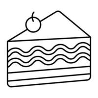 une icône de conception parfaite de tranche de gâteau vecteur