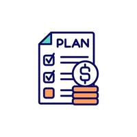 icône de couleur rgb de planification de budget personnel vecteur