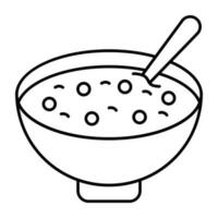 icône de bol de nourriture dans un design branché vecteur