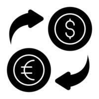 conceptuel conception icône de dollar à euro vecteur