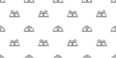 chien bol sans couture modèle vecteur patte français bouledogue chien nourriture OS dessin animé écharpe isolé répéter fond d'écran tuile Contexte