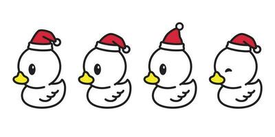 canard vecteur Noël Père Noël claus chapeau Noël icône logo caoutchouc canard personnage dessin animé illustration