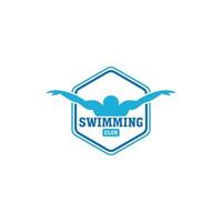 Créatif nager sport emblème logo conception vecteur illustration idée