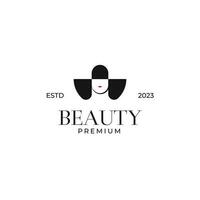 Créatif femme avec chapeau icône pour beauté logo conception illustration idée vecteur