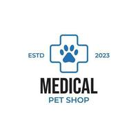 Créatif médical animal de compagnie magasin logo conception vecteur concept illustration idée