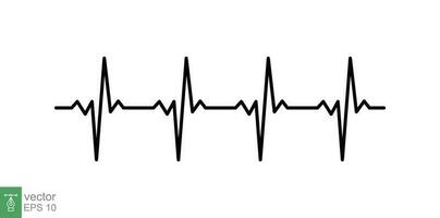 cœur cardiogramme icône. Facile contour style. battement de coeur, impulsion, ECG, ECG, électrocardiogramme, médical concept. mince ligne symbole. vecteur illustration isolé sur blanc Contexte. eps dix.