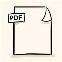 pdf fichier griffonnage dessin main dessin vecteur