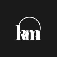 km logo initiales monogramme avec circulaire lignes, minimaliste et nettoyer logo conception, Facile mais chic style vecteur
