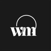 wm logo initiales monogramme avec circulaire lignes, minimaliste et nettoyer logo conception, Facile mais chic style vecteur