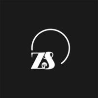 zs logo initiales monogramme avec circulaire lignes, minimaliste et nettoyer logo conception, Facile mais chic style vecteur