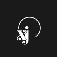 xj logo initiales monogramme avec circulaire lignes, minimaliste et nettoyer logo conception, Facile mais chic style vecteur