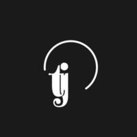tj logo initiales monogramme avec circulaire lignes, minimaliste et nettoyer logo conception, Facile mais chic style vecteur