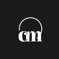 cm logo initiales monogramme avec circulaire lignes, minimaliste et nettoyer logo conception, Facile mais chic style vecteur