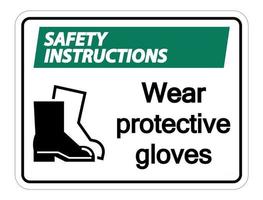 consignes de sécurité portent des chaussures de protection signe sur fond transparent vecteur