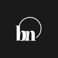 bn logo initiales monogramme avec circulaire lignes, minimaliste et nettoyer logo conception, Facile mais chic style vecteur