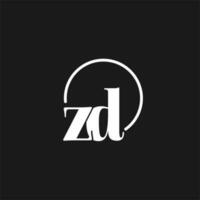 zd logo initiales monogramme avec circulaire lignes, minimaliste et nettoyer logo conception, Facile mais chic style vecteur