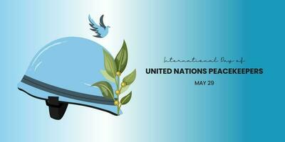 vecteur illustration concept de international journée de uni nations casques bleus. mai 29. Frais conception de international journée de nu casques bleus.