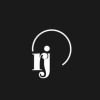 rj logo initiales monogramme avec circulaire lignes, minimaliste et nettoyer logo conception, Facile mais chic style vecteur