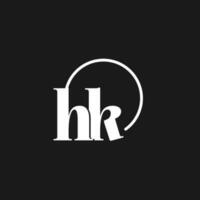 hk logo initiales monogramme avec circulaire lignes, minimaliste et nettoyer logo conception, Facile mais chic style vecteur