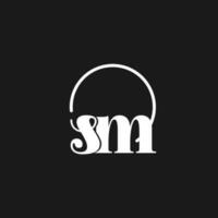 sm logo initiales monogramme avec circulaire lignes, minimaliste et nettoyer logo conception, Facile mais chic style vecteur