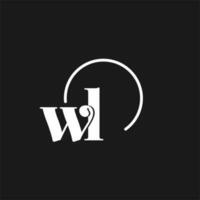 wl logo initiales monogramme avec circulaire lignes, minimaliste et nettoyer logo conception, Facile mais chic style vecteur