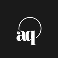 aq logo initiales monogramme avec circulaire lignes, minimaliste et nettoyer logo conception, Facile mais chic style vecteur