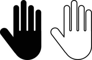 main icône ensemble vecteur dans deux modes isolé sur blanc Contexte . Arrêtez main icône