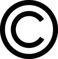 droits d'auteur icône symbole vecteur . c lettre dans une cercle