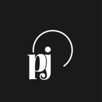 p j logo initiales monogramme avec circulaire lignes, minimaliste et nettoyer logo conception, Facile mais chic style vecteur