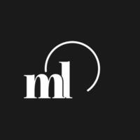 ml logo initiales monogramme avec circulaire lignes, minimaliste et nettoyer logo conception, Facile mais chic style vecteur