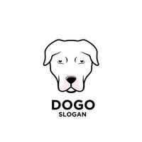 Tête de chien dogo argentino simple vector logo icône illustration design