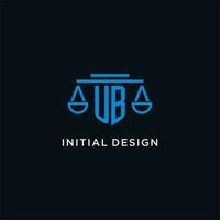 ub monogramme initiale logo avec Balance de Justice icône conception inspiration vecteur