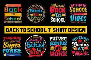 retour à école T-shirt conception empaqueter, 100 journées de école, premier jour, 100 jours typographie T-shirt, des gamins T-shirt vecteur