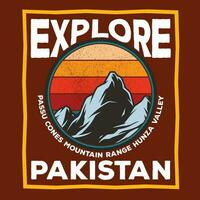 explorer passu cônes Montagne intervalle hunza vallée Pakistan vecteur