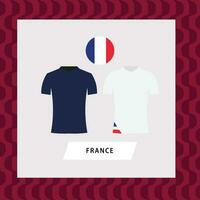 France Football nationale équipe uniforme plat illustration. européen pays Football équipe. vecteur