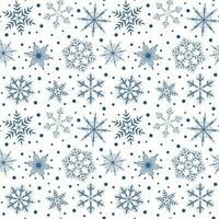 vecteur modèle avec bleu et argent flocons de neige sur une blanc Contexte. Nouveau année s texture pour décorer tissus, cartes, vêtements, faire-part, décoration, intérieur, etc.