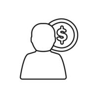 argent icône vecteur. dollar illustration signe. banque symbole ou logo. vecteur