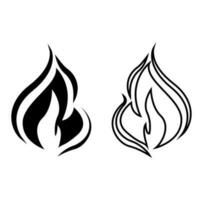 Feu icône vecteur ensemble. flammes illustration signe collection. lumière signe ou symbole.