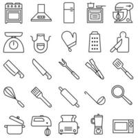 cuisine icône vecteur ensemble. cuisine illustration signe collection. cuisinier symbole ou logo.