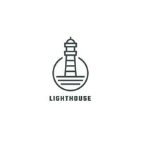 phare ligne art logo vecteur