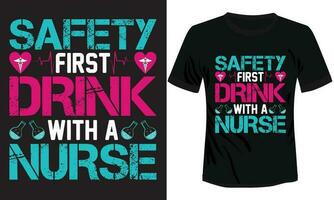 infirmière T-shirt conception typographie vecteur illustration