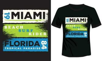 Miami plage le surf cavalier Floride T-shirt conception vecteur illustration